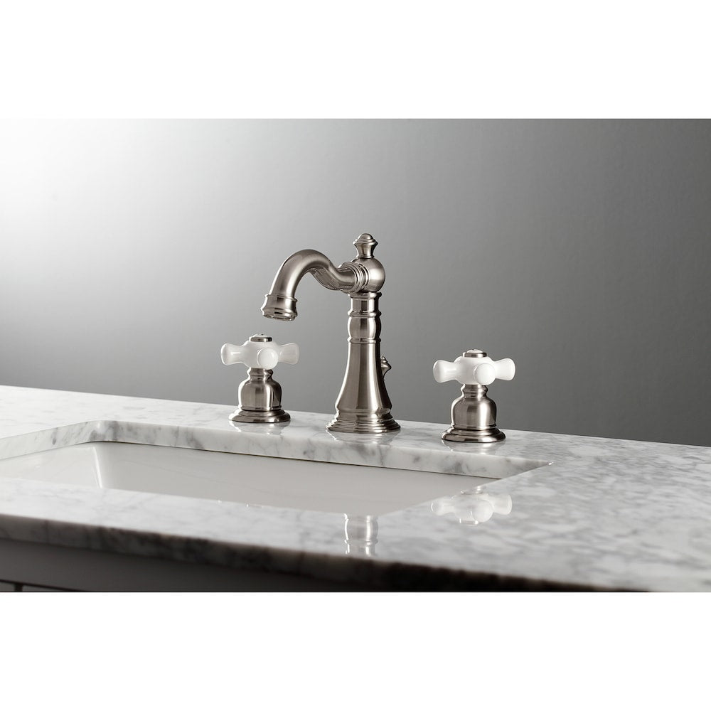 Classic 8 inch Widespread 2-Handle Bathroom Faucet in Brushed Nickel