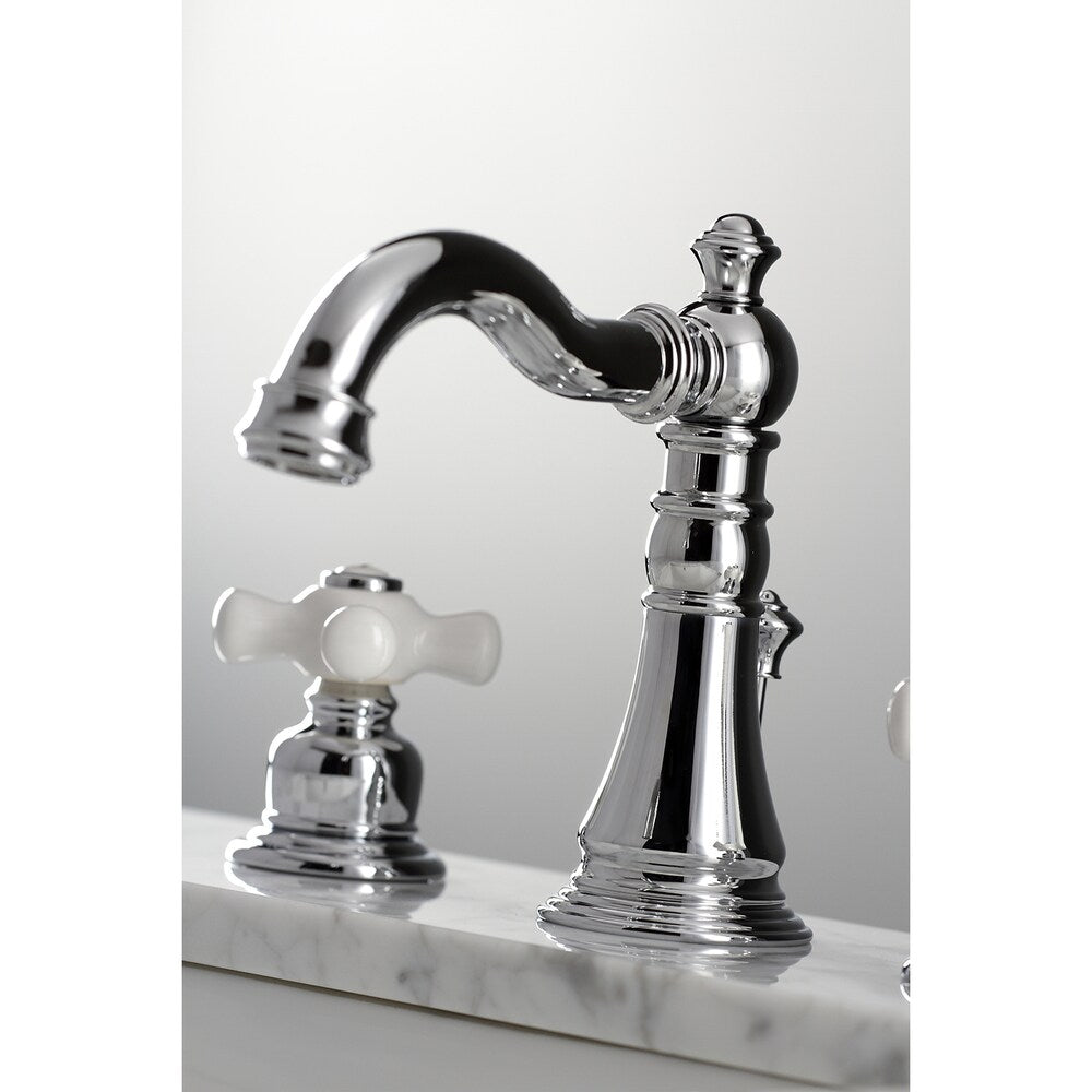 American Classic Porcelain 8 inch Widespread 2-Handle Bathroom Faucet in Polished Chrome