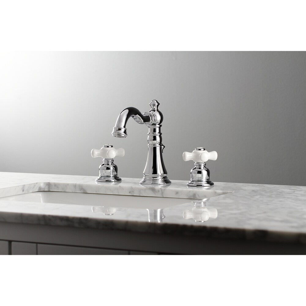 American Classic Porcelain 8 inch Widespread 2-Handle Bathroom Faucet in Polished Chrome