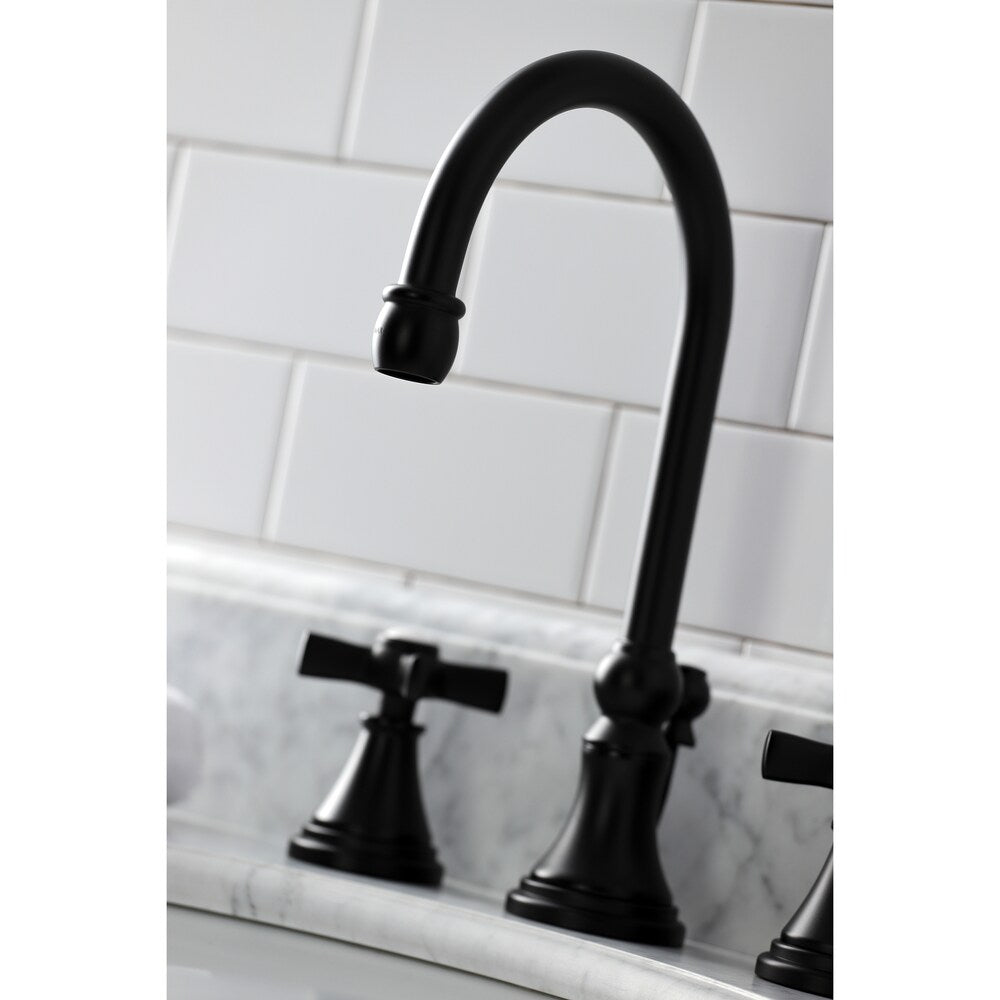 Millennium 8 inch Widespread 2-Handle Bathroom Faucet in Matte-Black