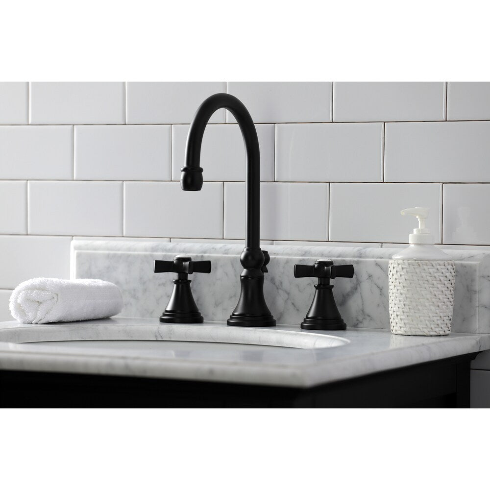 Millennium 8 inch Widespread 2-Handle Bathroom Faucet in Matte-Black
