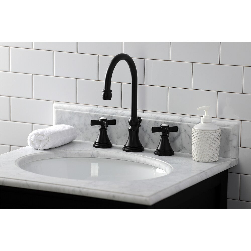 Millennium 8 inch Widespread 2-Handle Bathroom Faucet in Matte-Black
