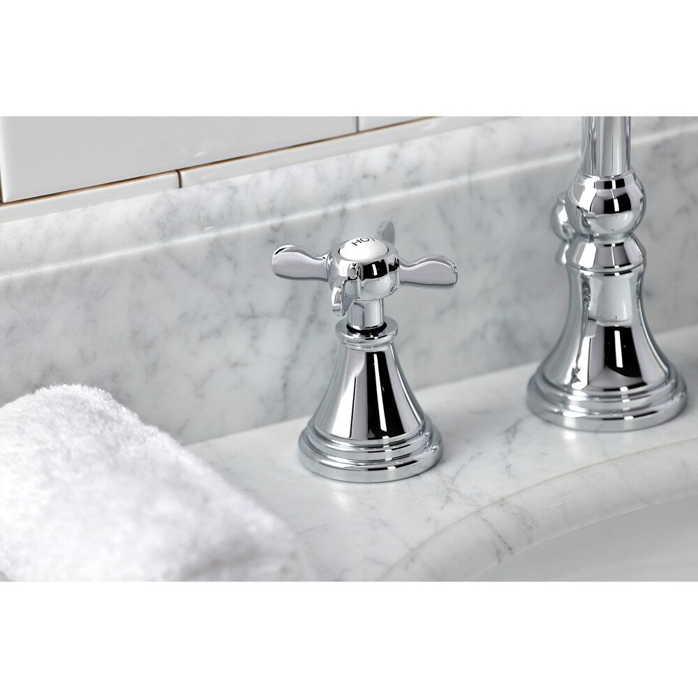 Robinet de salle de bain à 2 poignées et à large bec Essex de 8 pouces en chrome poli
