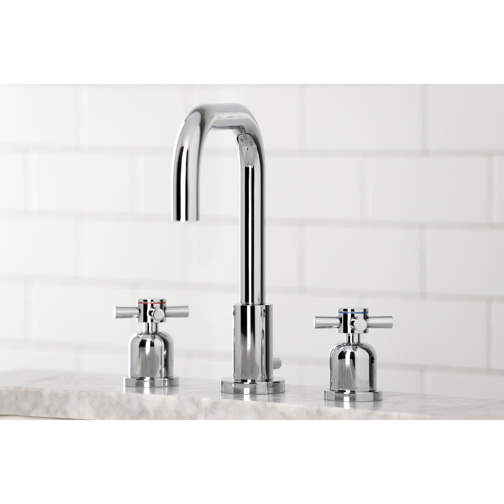 Robinet de salle de bain à 2 poignées Concord Cross de 8 pouces en chrome