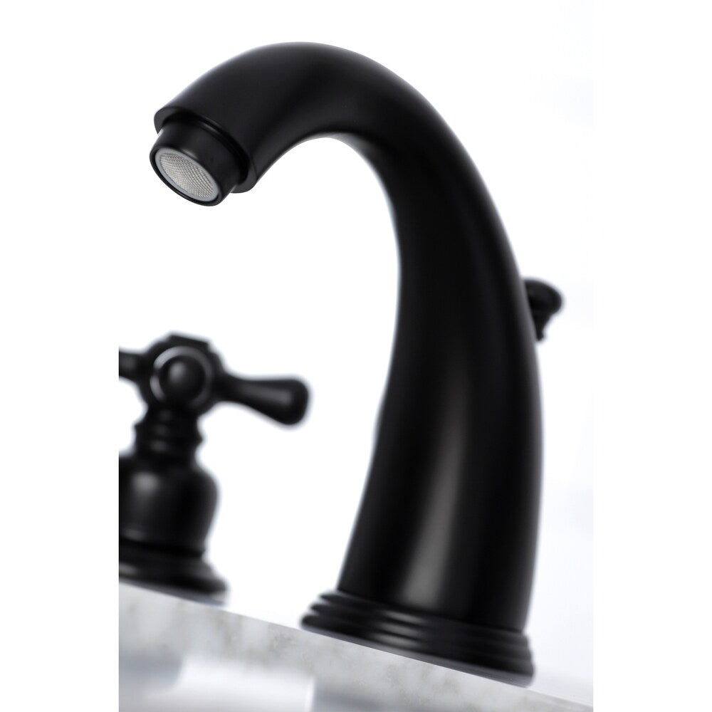 Robinet de salle de bain à 2 poignées de style victorien de 8 pouces en noir mat