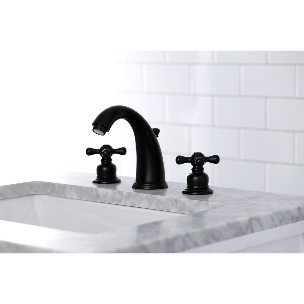 Robinet de salle de bain à 2 poignées de style victorien de 8 pouces en noir mat