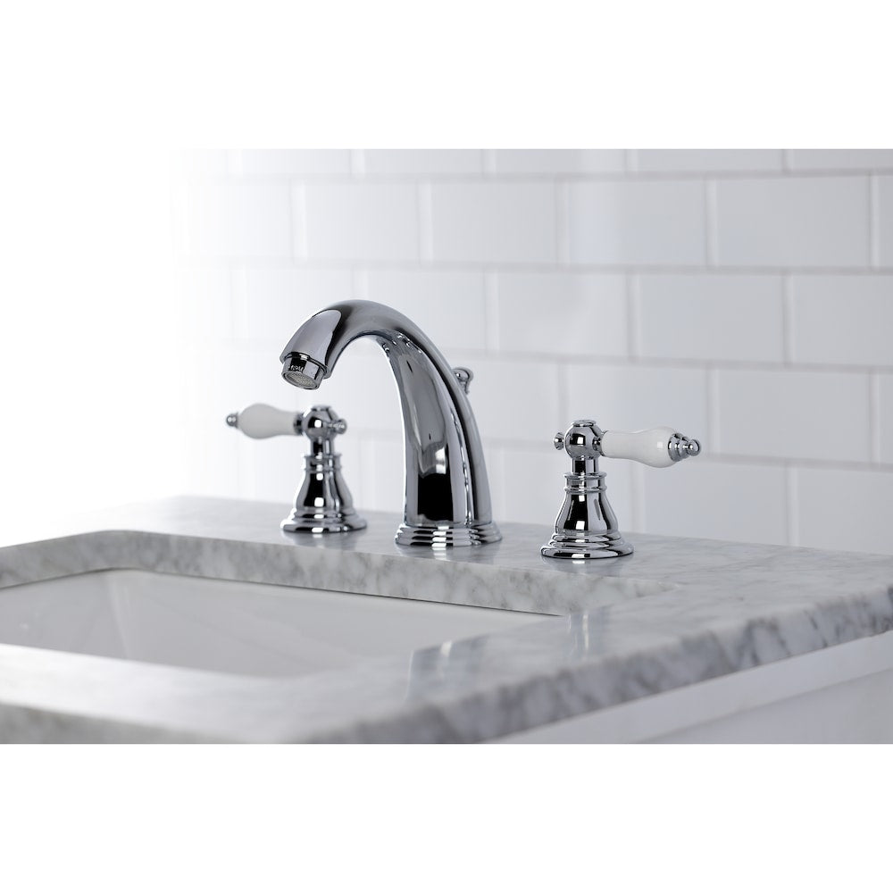 Robinet de salle de bain à 2 poignées Patriot de 8 pouces en chrome poli