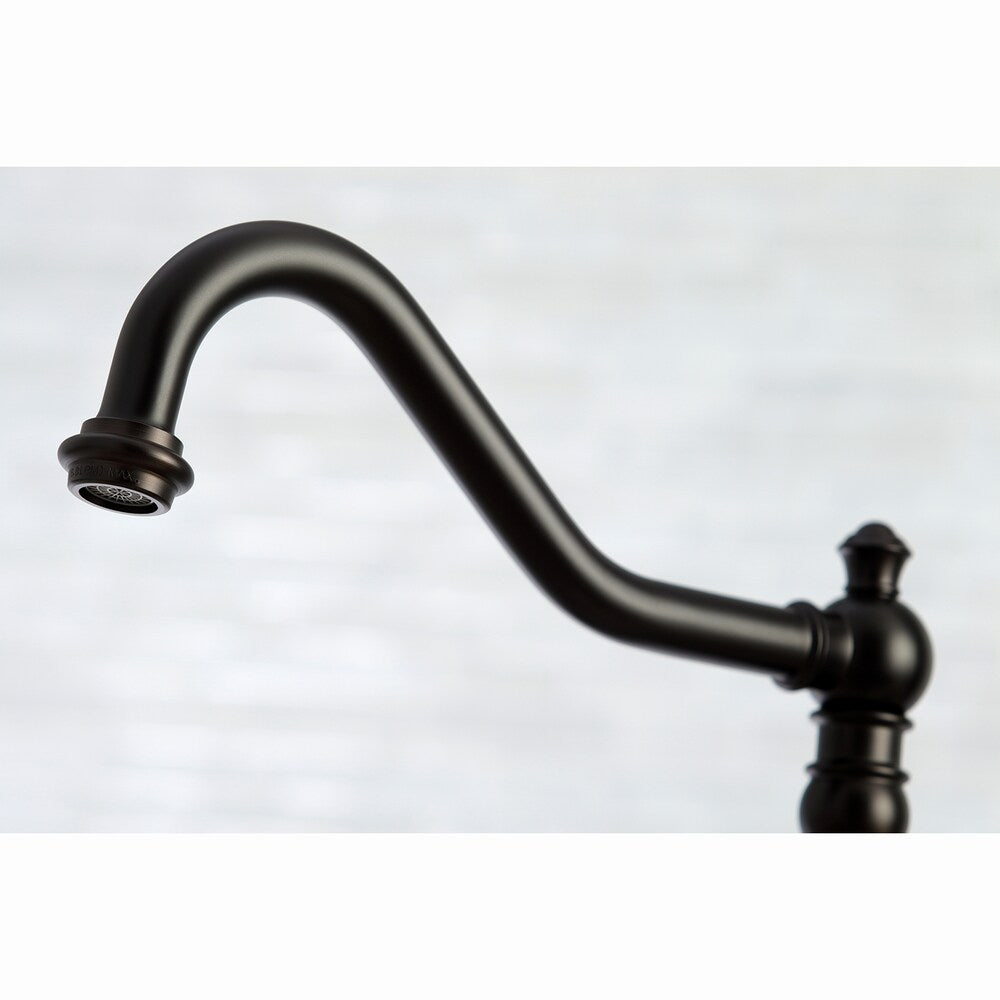 Robinet de cuisine à 2 poignées avec douchette Restoration en bronze huilé