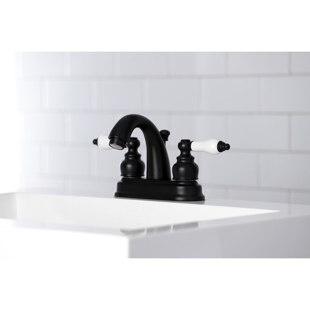 Restoration 4 inch Centerset 2-Handle Bathroom Faucet in Matte-Black