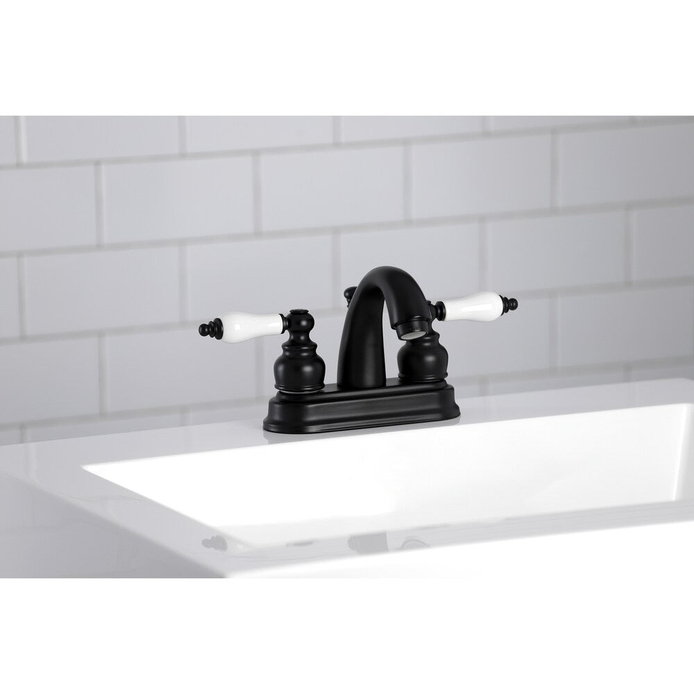 Restoration 4 inch Centerset 2-Handle Bathroom Faucet in Matte-Black