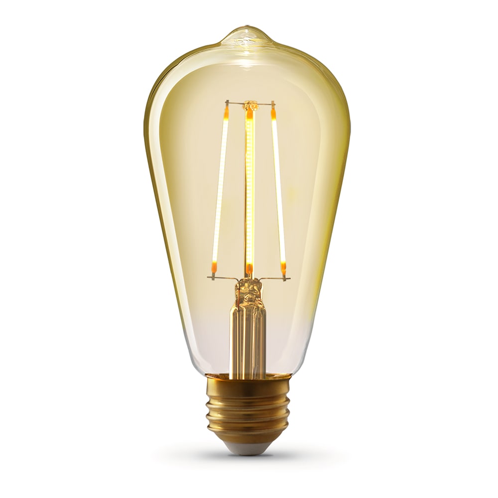 60-Watt Equiv ST19 Dimmable LED Amber Glass Vintage Edison Filament LED Light Bulb Daylight (16-Pack)