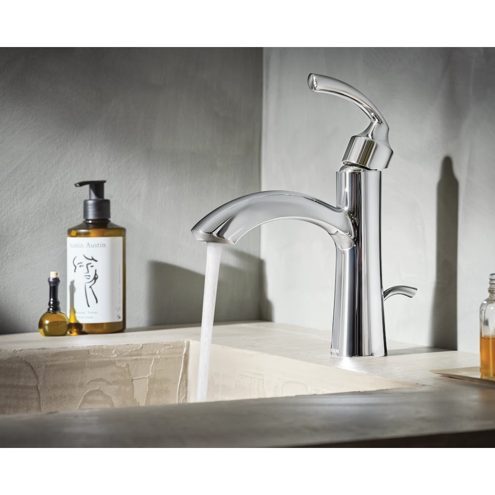 Glyde Single Handle 4-inch Centerset/Single Hole Bathroom Sink Faucet/Tap with Deckplate in Chrome (Valve Included)