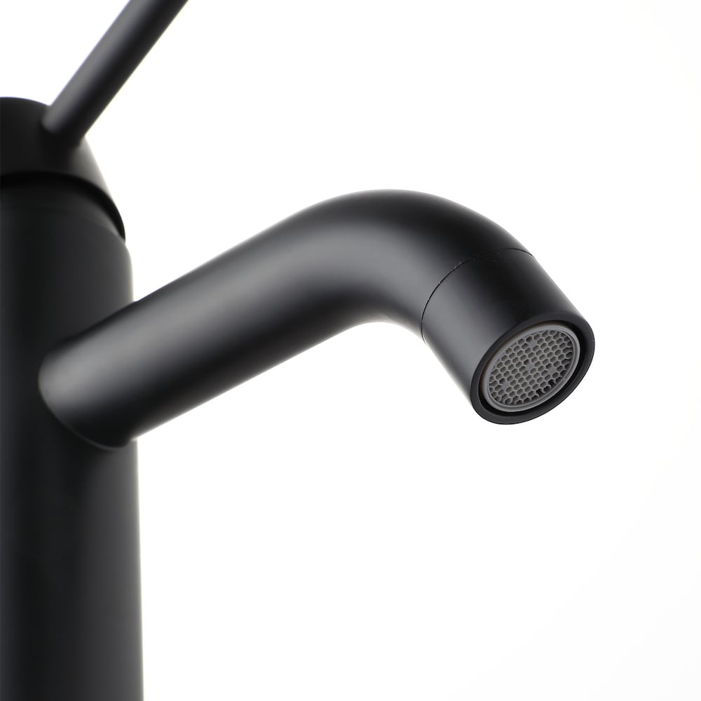 Single Hole Single Handle Tall Vessel Sink Faucet Basin Mixer Tap in Matte Black