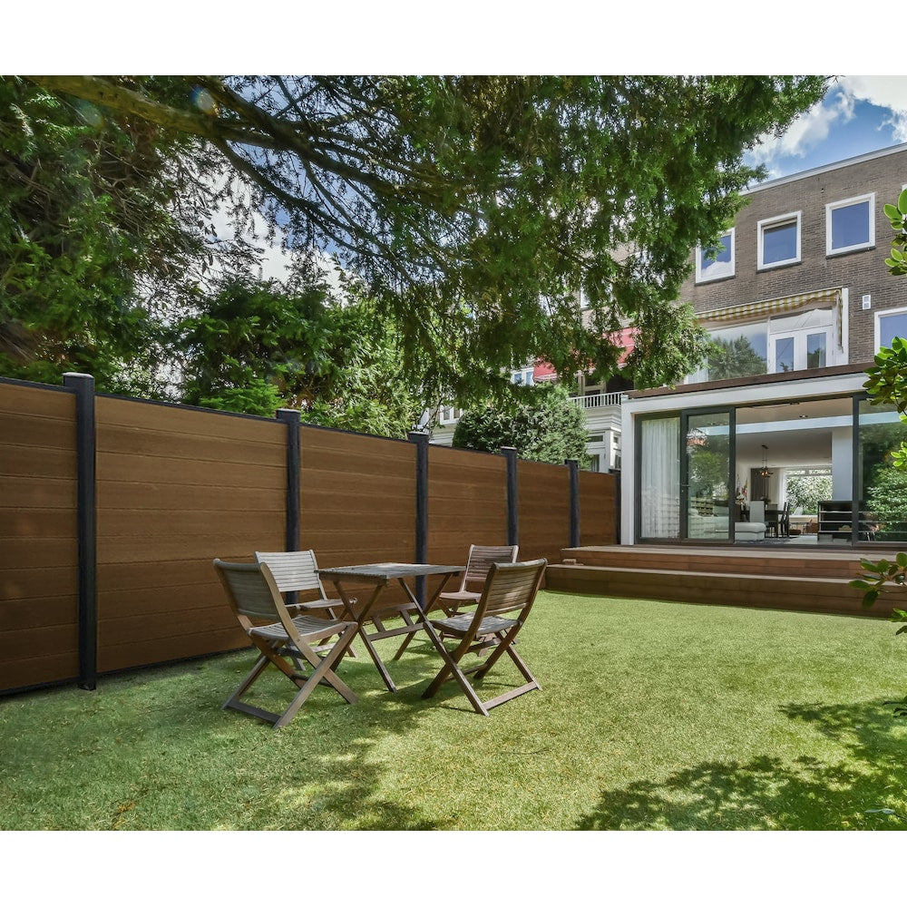 6' x 6' Composite Fence Series Fence Panel Planks (12-Pack) Saddle Brown