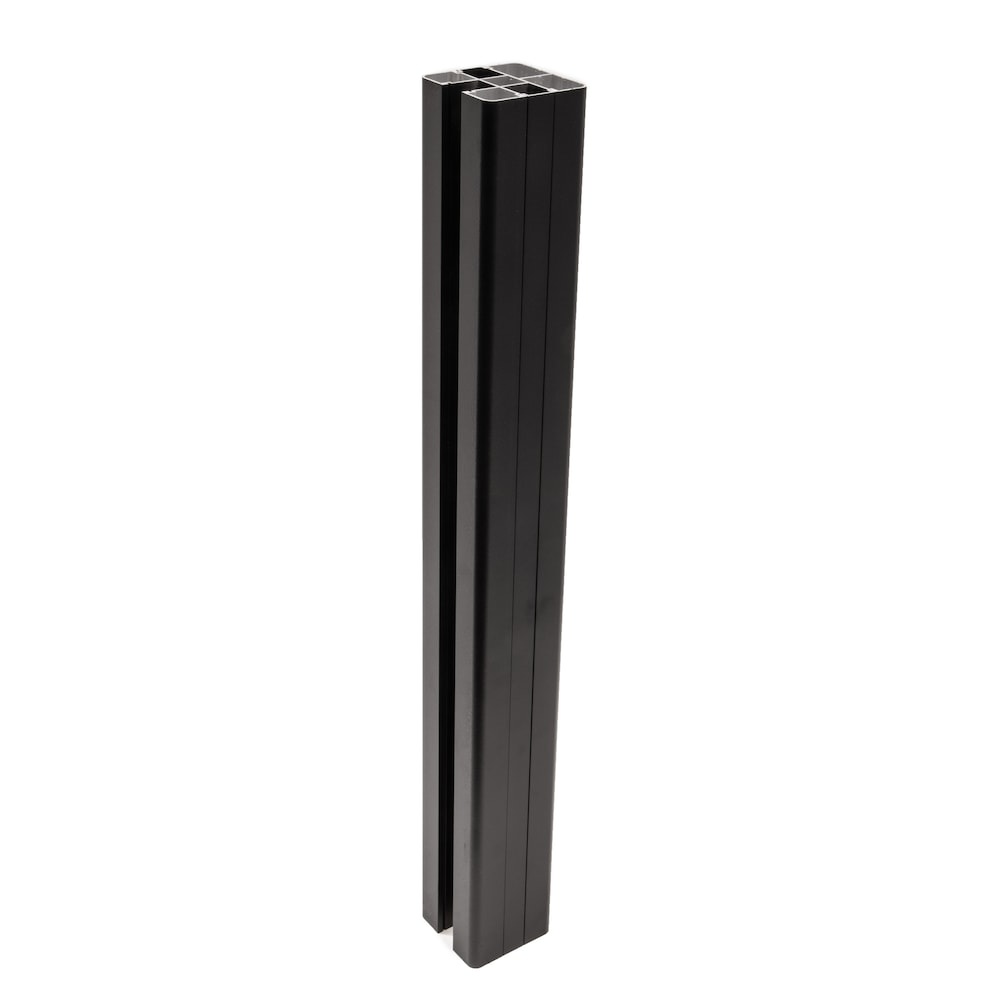 8' Composite Fence Series Aluminum In-Ground Fence Post Black
