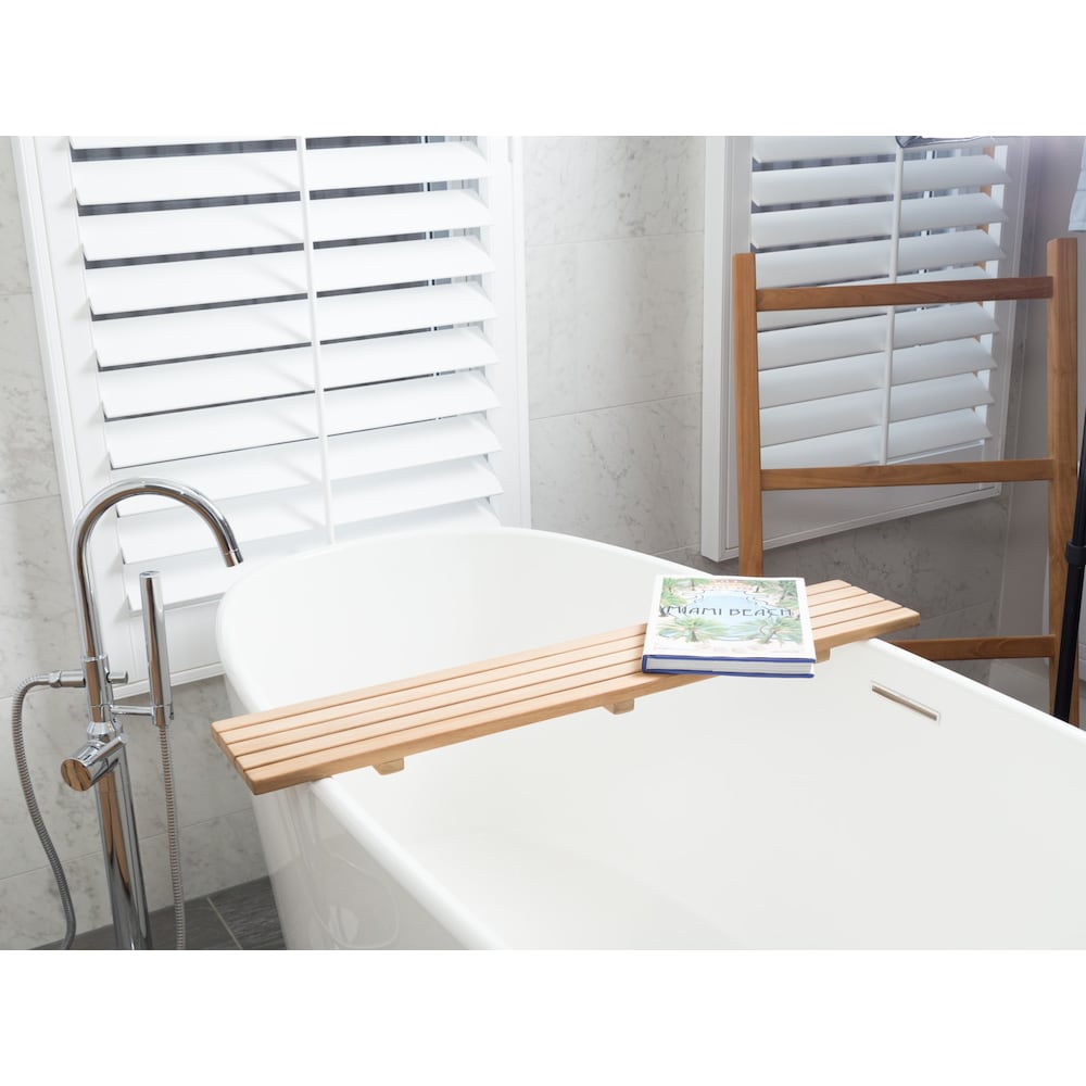 Fiji 34.50 inch Bathtub Seat Caddy with 5 Slats in Natural Teak