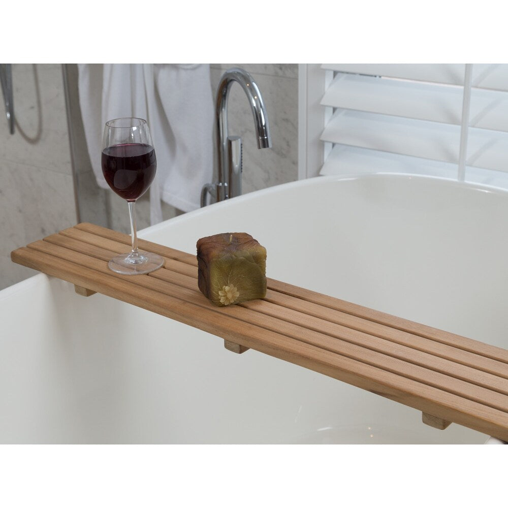 Fiji 34.50 inch Bathtub Seat Caddy with 5 Slats in Natural Teak