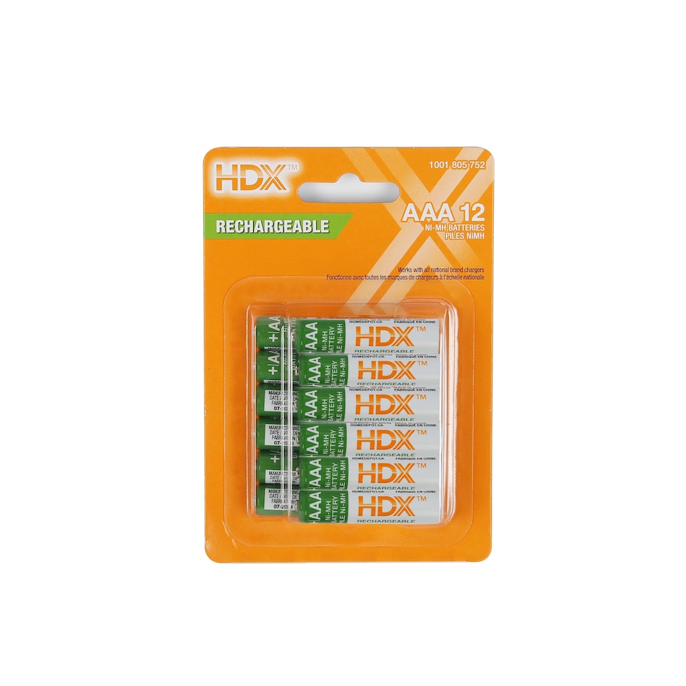 Rechargeable AAA Battery (12-Pack)