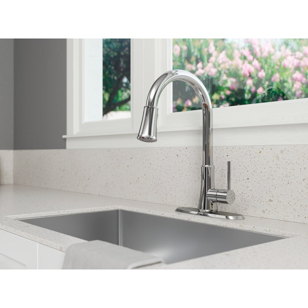 Pfirst Series 1-Handle Pull-Down Kitchen Faucet in Polished Chrome