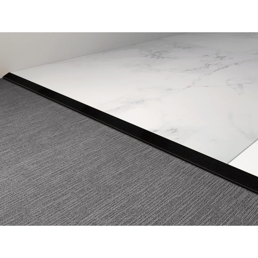 Adaptateur de garniture de carrelage en céramique en aluminium noir mat de 1/2 po (12,5 mm) x 96 po