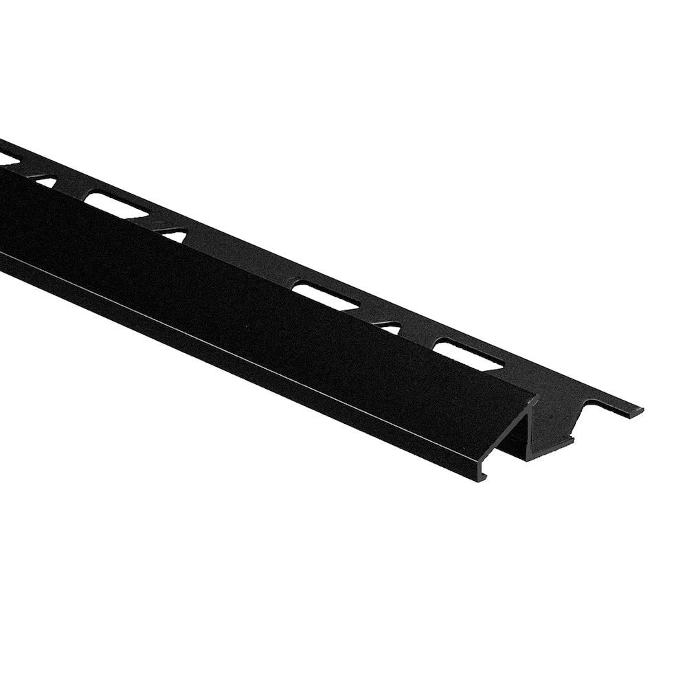 Réducteur de garniture de carrelage en céramique en aluminium noir mat de 3/8 po (10 mm) x 96 po