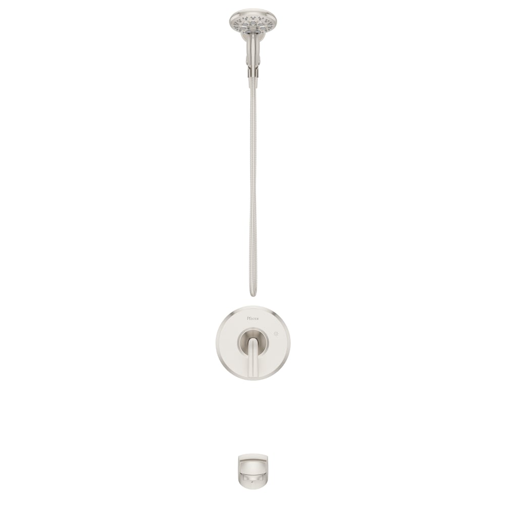 Karci Tub and Shower with Handshower in Spot Defense Brushed Nickel