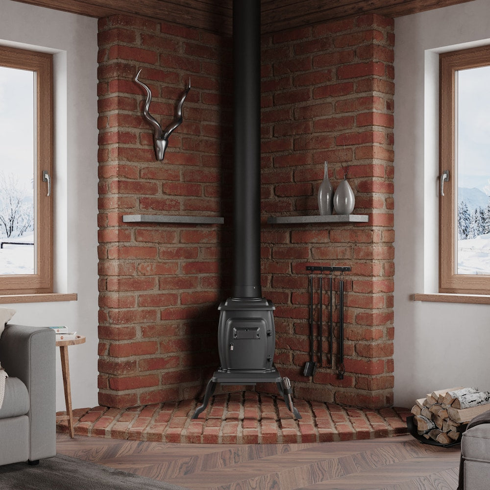 900 Sq. Ft. Cast Iron Log Wood Stove