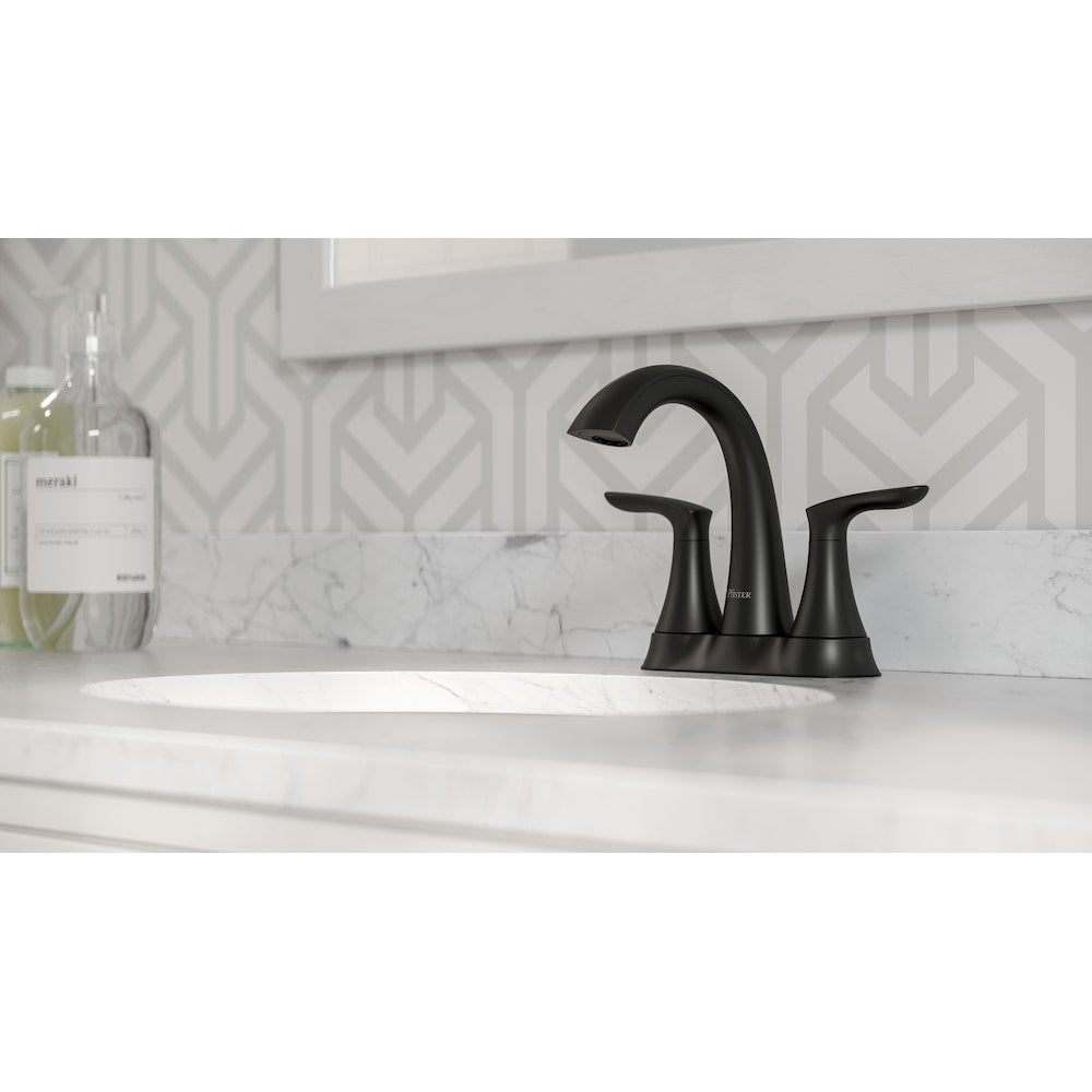 Weller 2-Handle 4" Centerset Matte Black Bathroom Sink Faucet/Tap