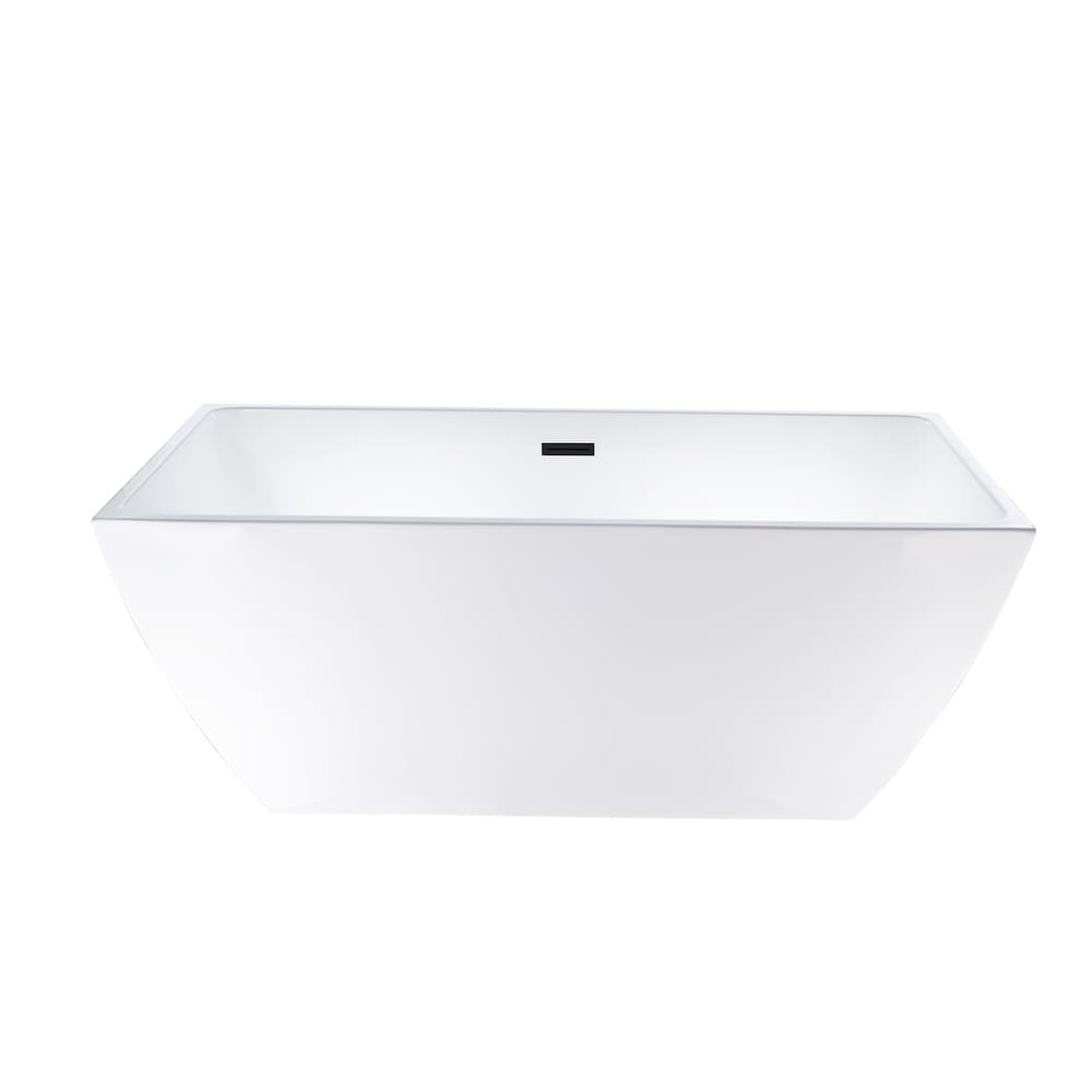 Montpellier 5.6-ft. Acrylic Freestanding Oval Soaker Bathtub with Centre Drain in White/Matte Black