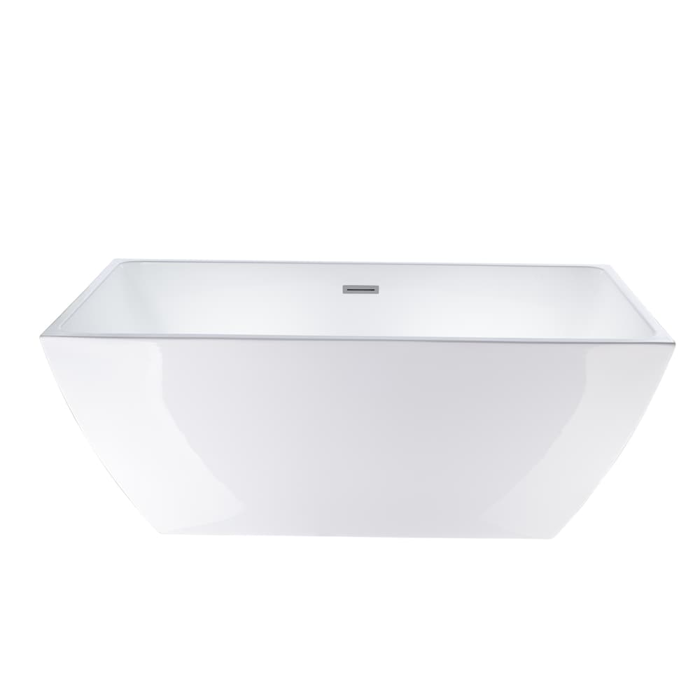 Montpellier 5.6-ft. Acrylic Freestanding Oval Soaker Bathtub Centre Drain White/Polished Chrome
