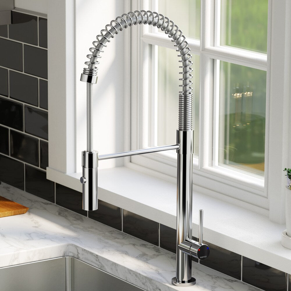 Bluffton Single-Handle Pull-Down Sprayer Kitchen Faucet in Chrome