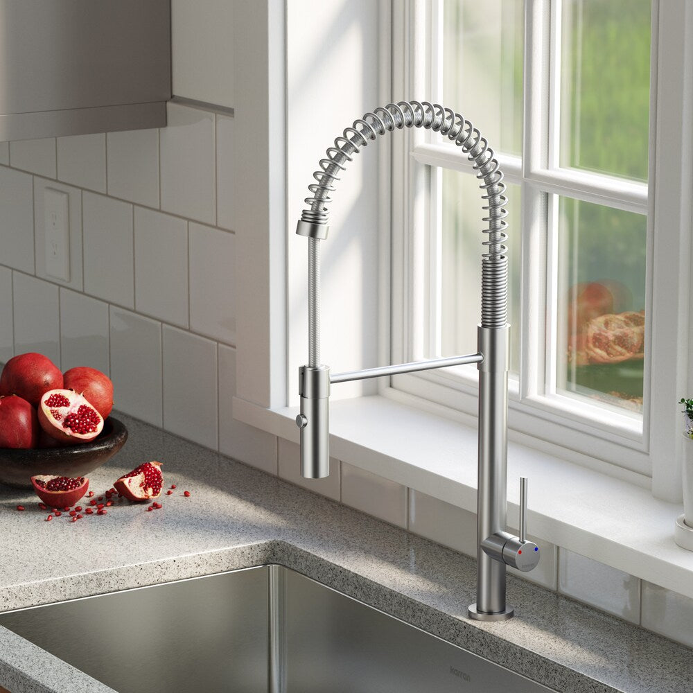 Bluffton Single-Handle Pull-Down Sprayer Kitchen Faucet in Stainless Steel