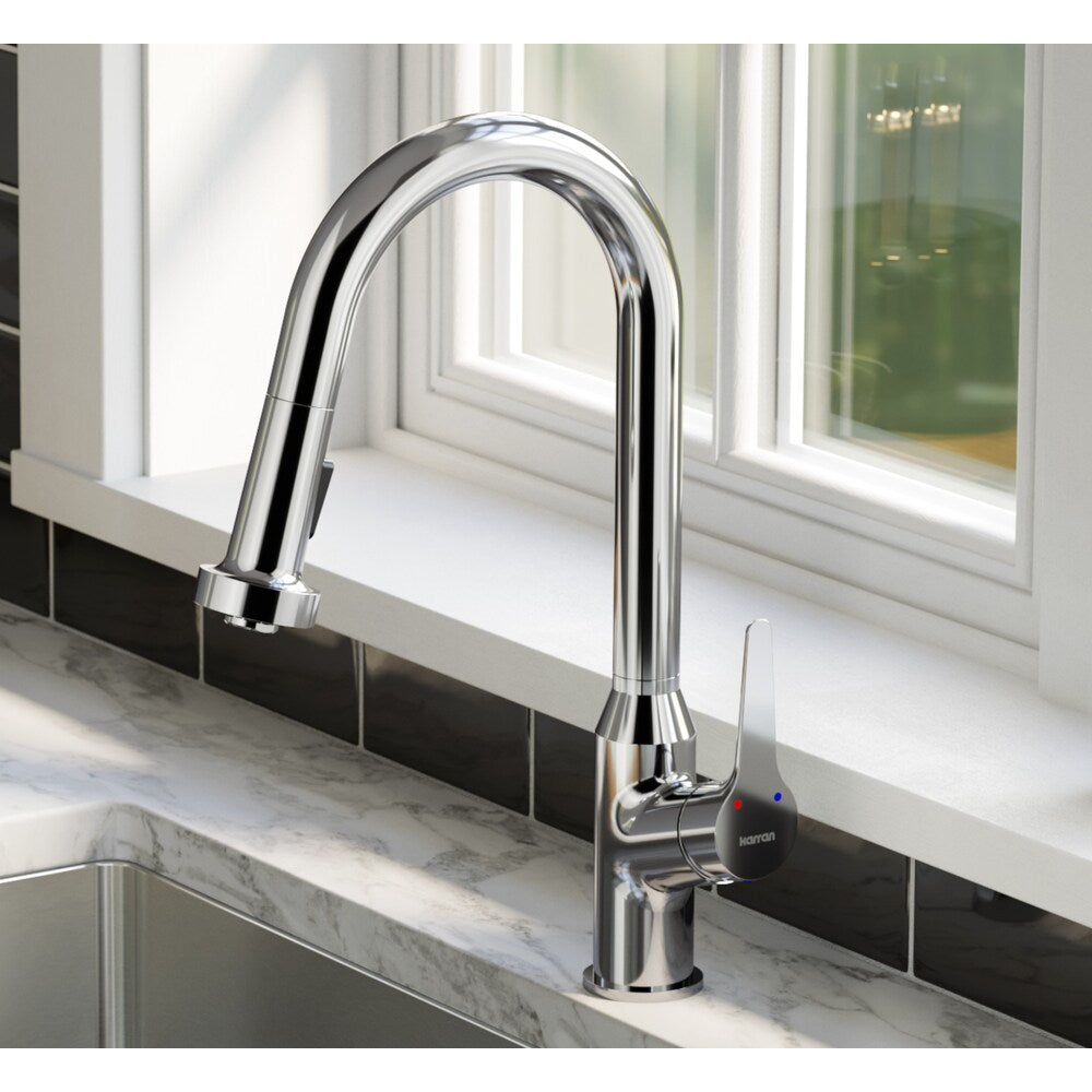 Dockton Single-Handle Pull-Down Sprayer Kitchen Faucet in Chrome