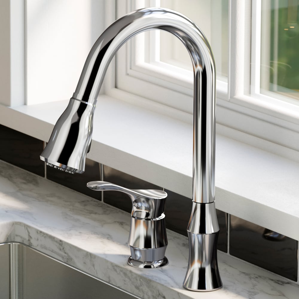 Hillwood Single-Handle Pull-Down Sprayer Kitchen Faucet in Chrome