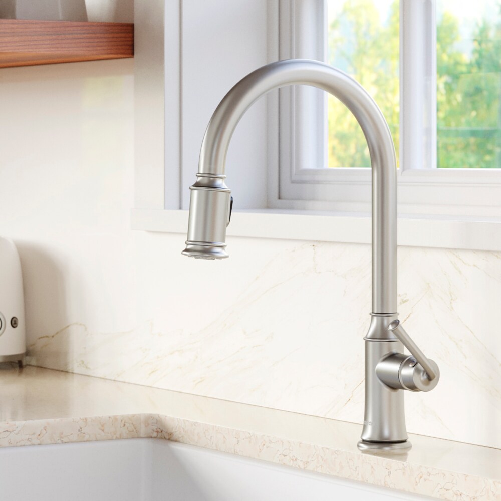 Auburn One-Handle Pull Down Dual Function Sprayer Kitchen Faucet in Stainless Steel