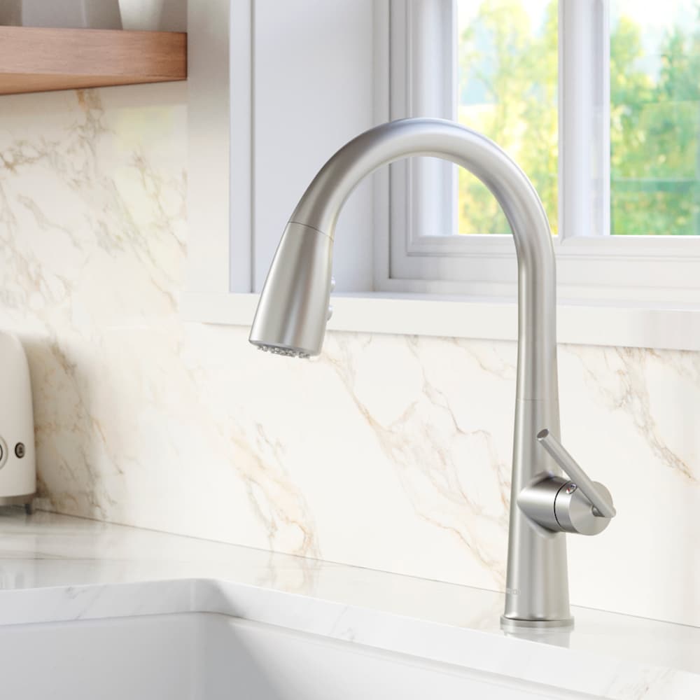 Kentland One-Handle Pull Down Dual Function Sprayer Kitchen Faucet in Stainless Steel