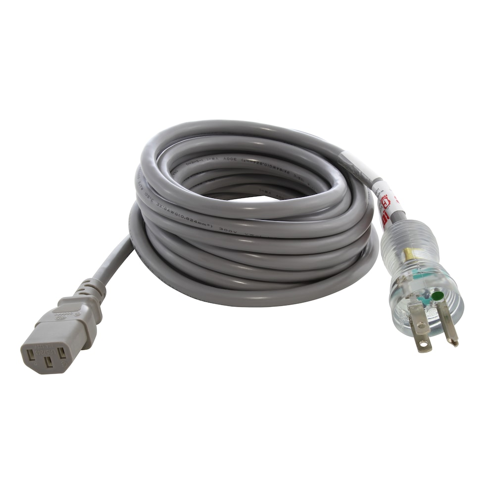 20ft 15A 14/3 Medical Grade Power Cord with IEC C13 Connector
