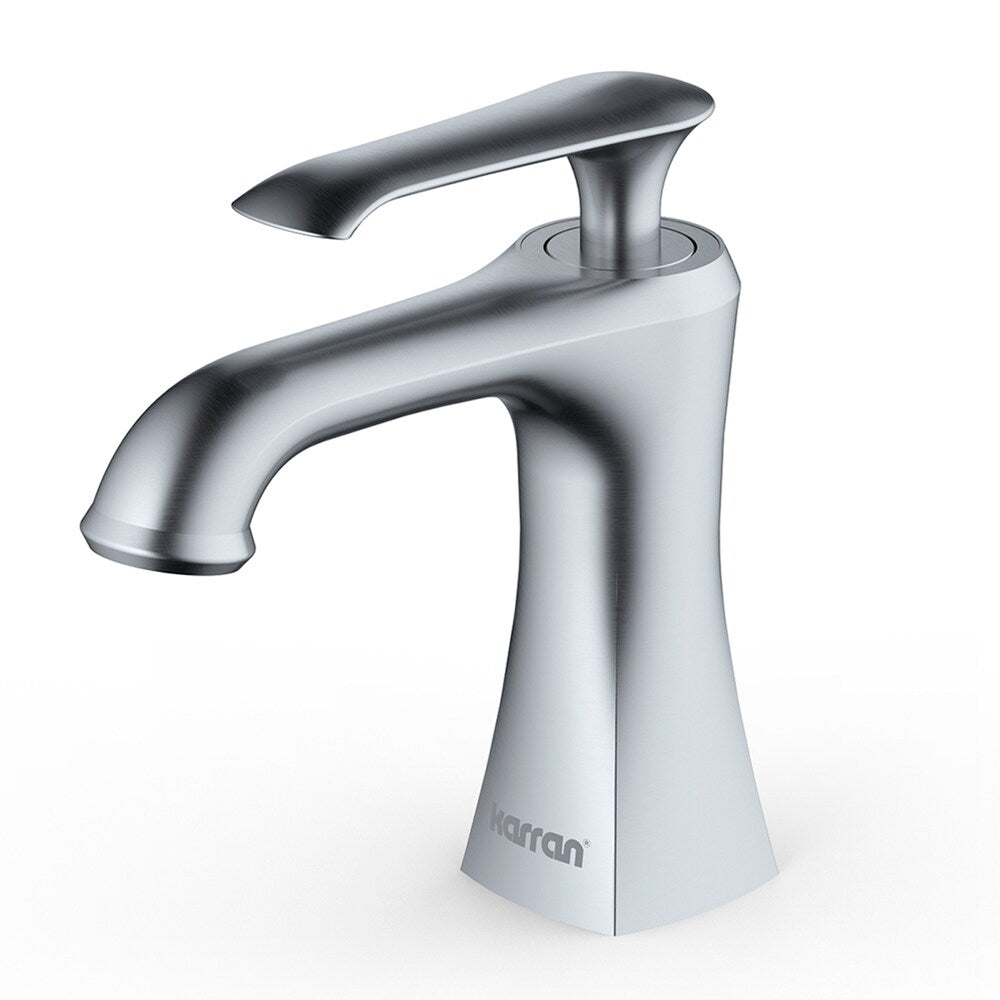 Woodburn Single Hole Single Handle Bathroom Faucet with Matching Pop-Up Drain in Stainless Steel