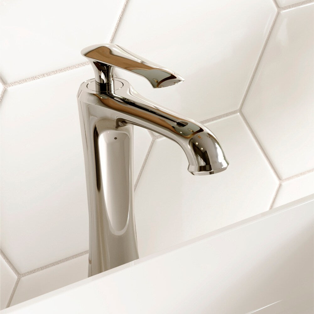 Woodburn Single Hole Single Handle Vessel Bathroom Faucet with Matching Pop-Up Drain in Chrome
