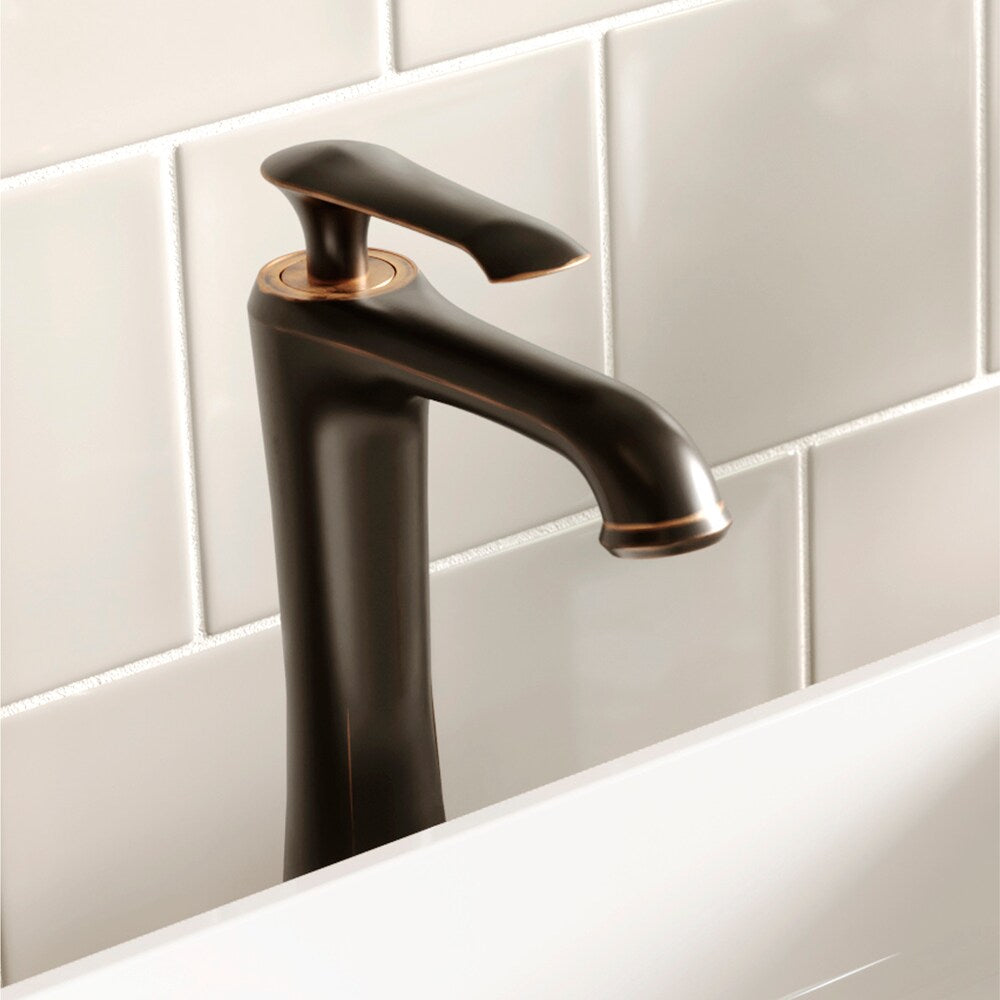 Woodburn Single Hole 1-Handle Vessel Bathroom Faucet with Matching Pop-Up Drain in Oil Robbed Bronze