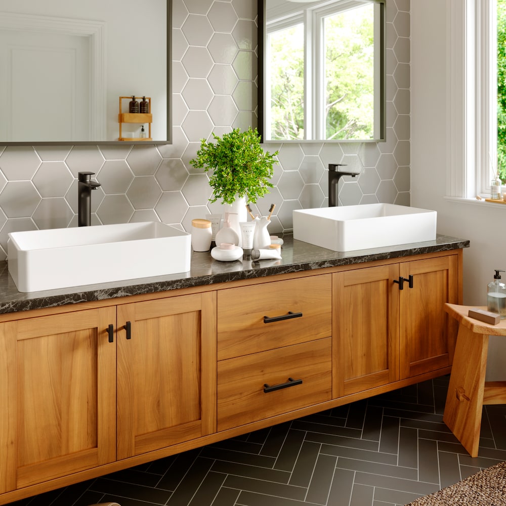 Kayes Single Hole Single Handle Vessel Bathroom Faucet with Matching Pop-up Drain in Matte Black