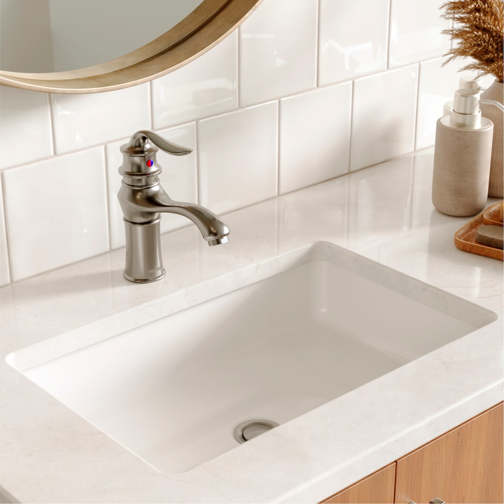 Dartford Single Hole Single Handle Basin Bathroom Faucet-Matching Pop-up Drain in Stainless Steel