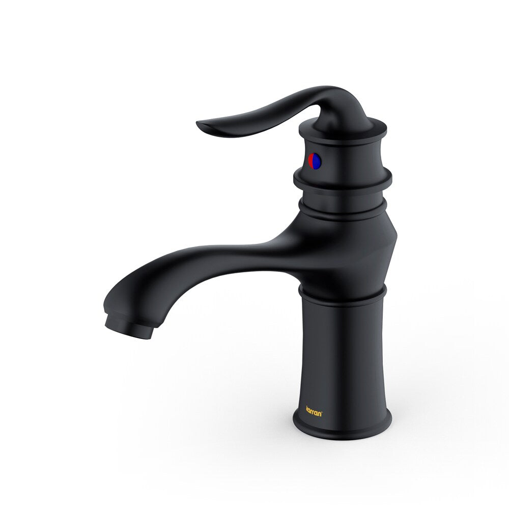 Dartford Single Hole Single Handle Basin Bathroom Faucet with Matching Pop-up Drain in Matte Black