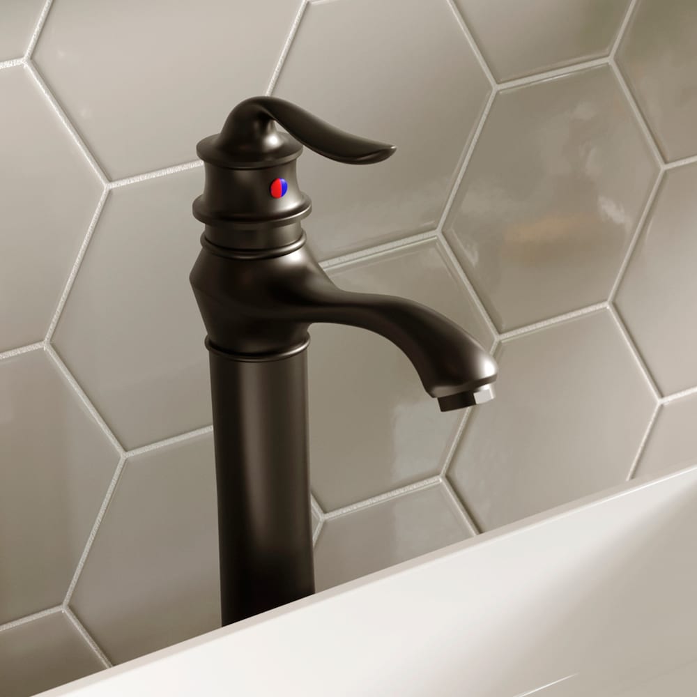 Dartford Single Hole Single Handle Vessel Bathroom Faucet with Matching Pop-up Drain in Matte Black