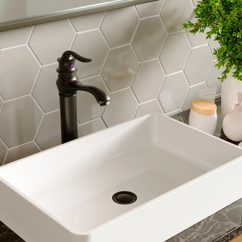 Dartford Single Hole Single Handle Vessel Bathroom Faucet with Matching Pop-up Drain in Matte Black