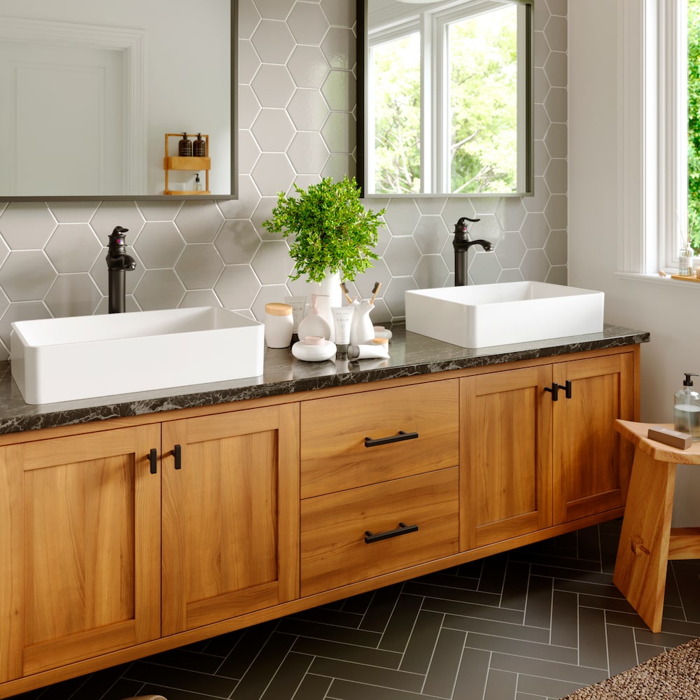 Dartford Single Hole Single Handle Vessel Bathroom Faucet with Matching Pop-up Drain in Matte Black