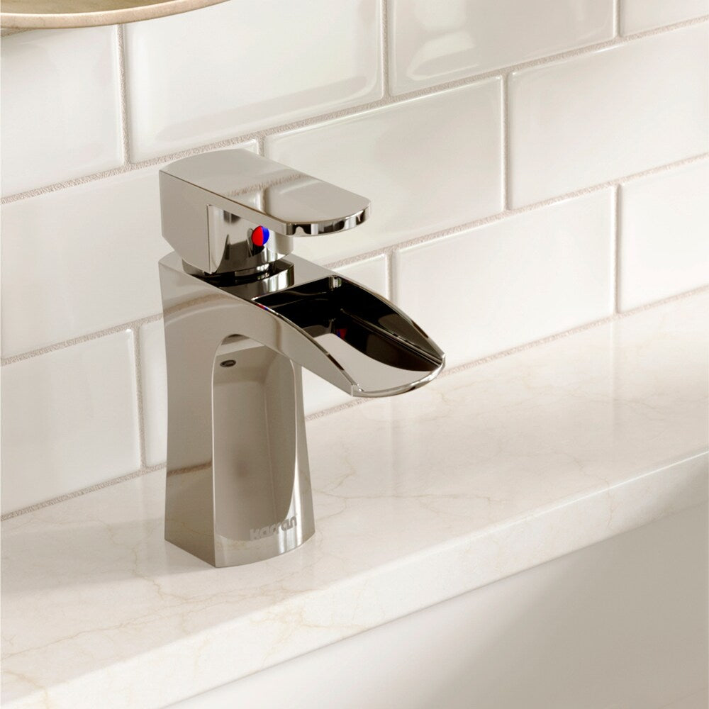 Kassel Single Hole Single Handle Basin Bathroom Faucet with Matching Pop-up Drain in Chrome