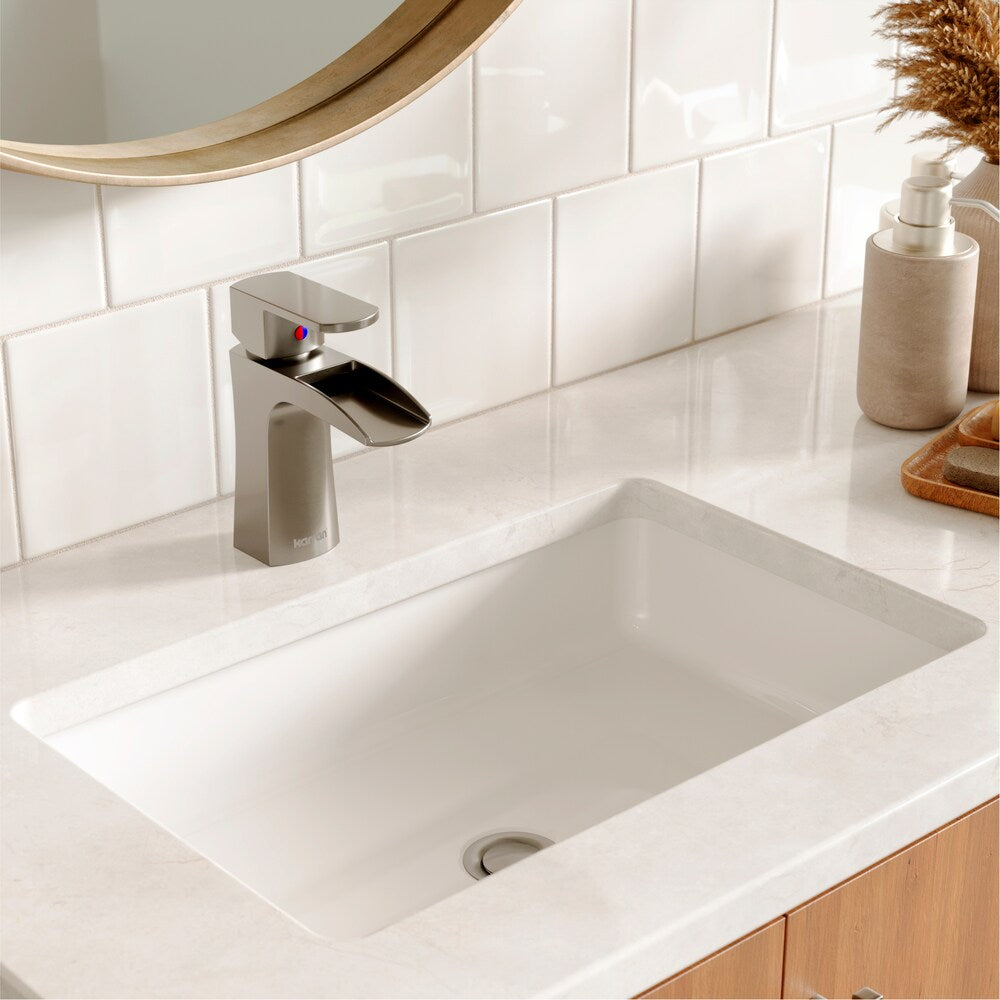 Kassel Single Hole Single Handle Basin Bathroom Faucet with Matching Pop-up Drain in Stainless Steel
