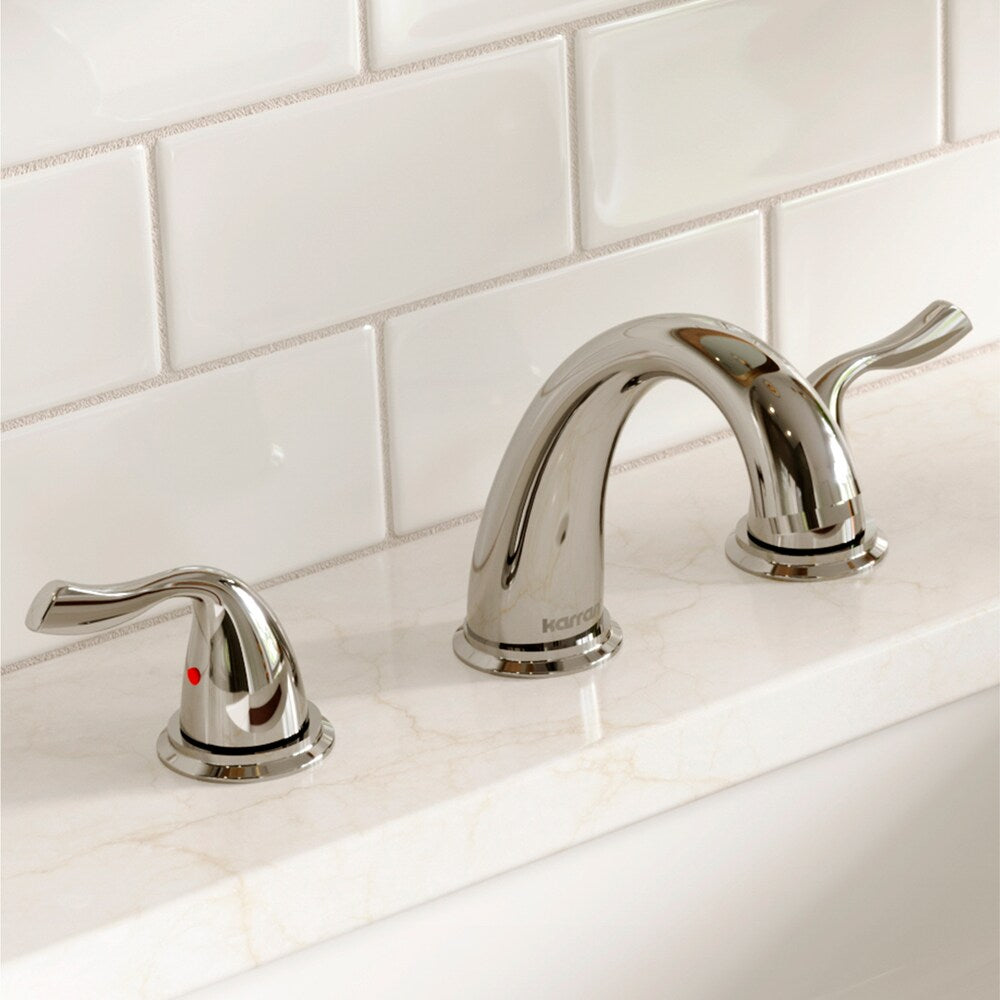 Fulham Three Hole Two Handle Widespread Bathroom Faucet with Matching Pop-up Drain in Chrome