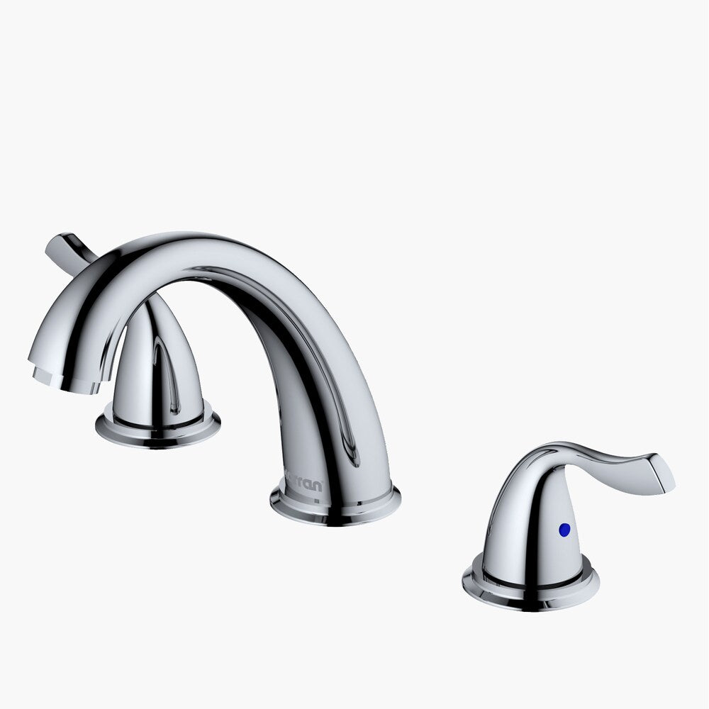 Fulham Three Hole Two Handle Widespread Bathroom Faucet with Matching Pop-up Drain in Chrome